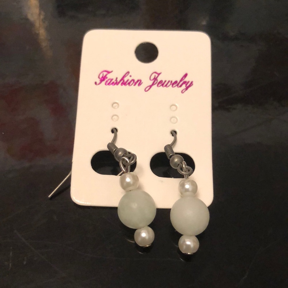 Light blue handmade earrings